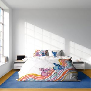 Disney Lilo & Stitch 100% Coton Parure de Lit Double - Inclus Taie dOreiller 50 x 70 cm