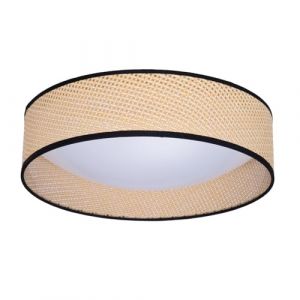 Plafonnier LED 30W - Abat-jour en Rotin - Ø40cm CCT 3000K-4000K-6000K