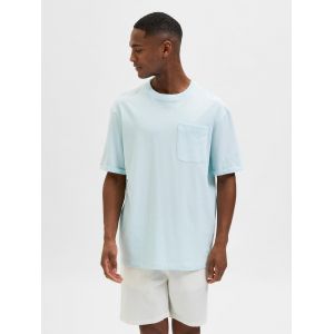 Selected T-shirt Col Rond Slhlooseroald S pastel blue
