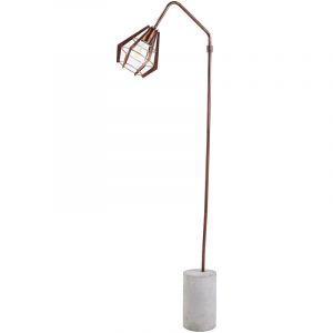 Teamson Lampadaire Rustica lampe de sol sur pied cuivrée avec ciment VN-L00046-EU