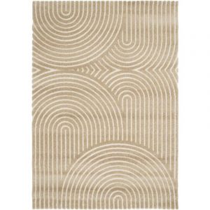Bobochic Tapis poils ras herve motif abstrait 160x230 Marron