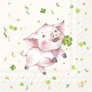 Serviette &laquo; Lucky Pig &raquo;