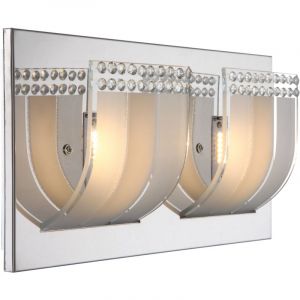 Globo Applique DEL luminaire mural lampe LED chrome verre satiné cristaux couloir