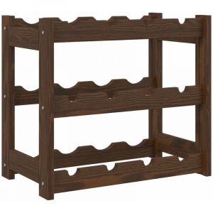 VidaXL Casier À Bouteilles Pour 12 Bouteilles Marron Bois Pin Solide