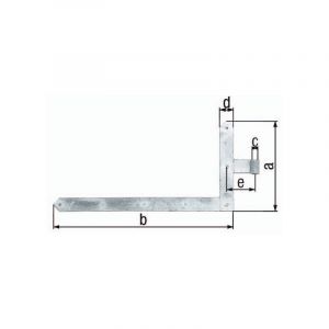 Alberts 312978 Penture &eacute;querre | mod&egrave;les pour portail, portails de garage et portails &agrave; cadre | galvanis&eacute;e &agrave; chaud | gond &Oslash;20 mm | taille 600 x 1000 mm