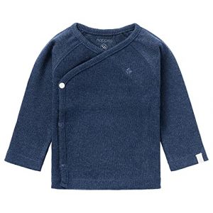 Noppies U Tee Overlap Ls Rib Nanyuki T-Shirt, Mélange Bleu Marine, 1 Mois Mixte bébé