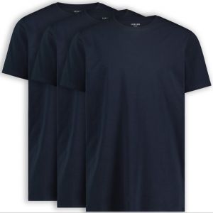 LebasQ T-shirt 3-Pack - Coupe régulière, coton extensible - Noir - Taille M