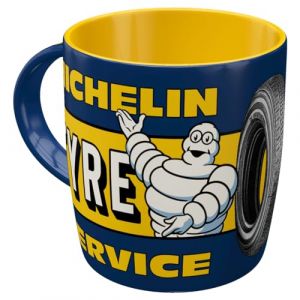 Nostalgic-Art Tasse &agrave; caf&eacute;, 330 ml, Michelin &ndash; Tyre Service &ndash; Id&eacute;e de cadeau pour fans de moteur, mug en c&eacute;ramique, design vintage