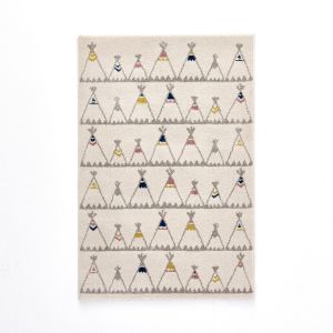 Image de Tapis enfant motif tipis, Zoupiou Ecru Taille 80x120 cm