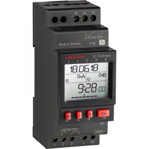 Müller Programmateur horaire pour rail SC18.20 easy, 24 V ACDC 23824 numérique 24 V/DC, 24 V/AC 16 A/250 V 1 pc(s)