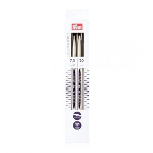 Prym Double-Point Ergonomique à Tricoter/Aiguilles, métal, Multicolore, 7 mm, 20 cm de Longueur, Lot de 5