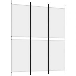 VidaXL Cloison de séparation 3 panneaux Blanc 150x180 cm Tissu