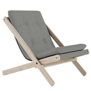 Fauteuil futon BOOGIE hêtre massif coloris gris