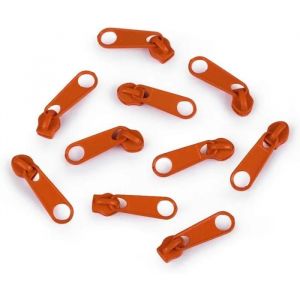 Cyclingcolors 10x Curseur N°3 Non Verrouillable Pour Fermeture Éclair À Glissière Spirale Zipper Tirette Métal Idéal Jupe Vêtement, Marron Beige