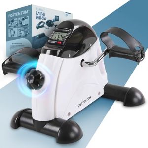 PORTENTUM Pedalier d&rsquo;Appartement Senior avec &eacute;cran LCD 6 Fonctions &ndash; Mini Velo Bras et Jambes Compact avec r&eacute;sistance r&eacute;glable et poign&eacute;e de Transport &ndash; Design Portable pour Sport Maison