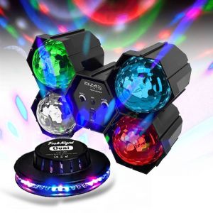 Ibiza Light Pack Jeux de lumi&egrave;res Enfants Soir&eacute;e DJ animation S&eacute;quenceur &agrave; LEDs RVB effets ASTRO JDL4-ASTRO + OVNI