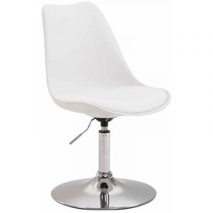 CLP Chaise de salle à manger Maverick plastique blanc Métal chromé
