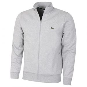 Lacoste Sweatshirt zippé homme regular fit en molleton gratté Taille 3XL Gris Chiné