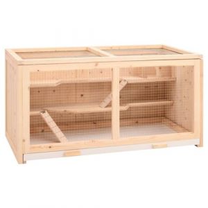 VidaXL Cage à hamster 104x52x54 cm bois massif de sapin