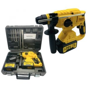 Marteau Perforateur sans fil 20V NEMURA - Batterie 4Ah - 2 joules - Bois - Jaune