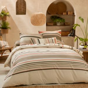 Linnea Housse de couette 240x220 cm coton HUGO beige/corail