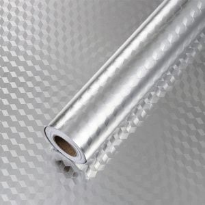 Ambiance Sticker Rouleau Adhésif au Mètre - Autocollants Revêtement Adhésif Cuisine, Meubles et Salle de Bain Aluminium - H60 cm x L30 m, Aluminum