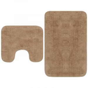 VidaXL Tapis de salle de bain 2 pcs Tissu Beige