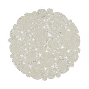 Tapis extérieur - 150x150cm - sable - 100% polypropylène résistant aux UV - Tissé à la main - BAO