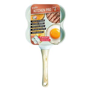 Venteo | Poêle À 4 Emplacements | Poêle À Pancakes | Poêle À Omelette | Antiadhérent | Structure Aluminium | Tous Types De Feux Dont Induction | Manche Ergonomique | 0.48