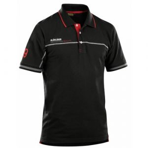 Image de Blaklader Polo - cotonpoly piqué 3327-noir/rouge-T.L