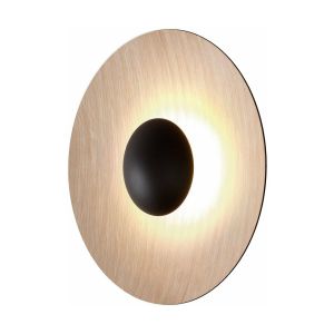 Lampe Murale Ronde LED 6 W 2700 K CRI90 avec diffuseur en Bois pressé, modèle Ginger 32 C, Couleur chêne, 9,3 x 32 x 32 cm (référence : A662-148)