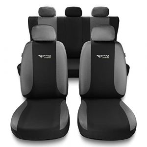Mossa TG-S Noir Gris - Housses de sieges universelles compatibles avec RENAULT CLIO 2 3 4 II III IV PU7609