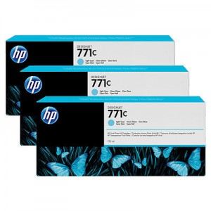 HP B6Y36A - Pack de 3 cartouches 771C cyan clair