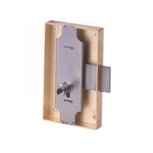 Serrure à coffre cambré 80x60mm axe 40mm LG 12 gauche finition fer - DEVISMES - 12033-005-G