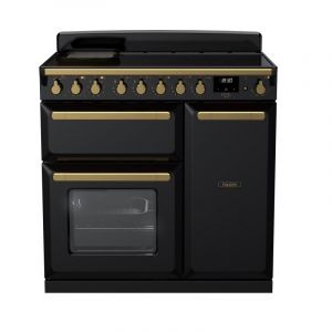 Falcon PIANO DE CUISSON ESTEL DELUXE TAB IND 90 CM NOIR BRILLANT LAITON ANTIQUE