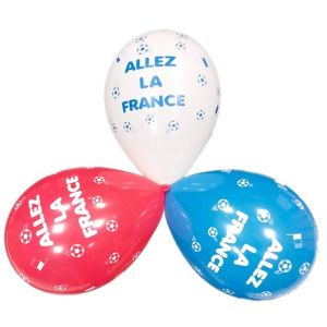 Ruedelafete Sachet 6 ballons Allez la France Bleu Blanc Rouge