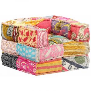 Image de Décoshop26 Coussin de sol pouf modulaire chaise longue en tissu Patchwork 70x70x58 cm DEC021251