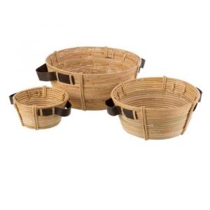 Lot De 3 Coupelles Déco "anse" 44cm Naturel Prix Beige