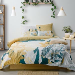 Decoratie Housse de couette 260x240 Izia Fresh + 2 taies 100% coton 57 fils 240x260 Jaune