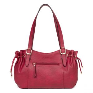 Hexagona Sac porté épaule 2 anses - Compatible téléphone portable - Pour Femme - Collection Toscane - Framboise