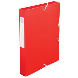 Exacompta Lot de 8 boîtes de classement Exabox dos 40mm polypropylène 7/10e opaque - A4 - Rouge - 59785E