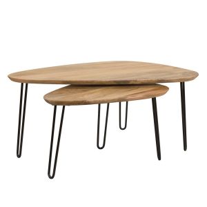Rendez Vous Déco Table basse gigogne Kiwi en bois (lot de 2)
