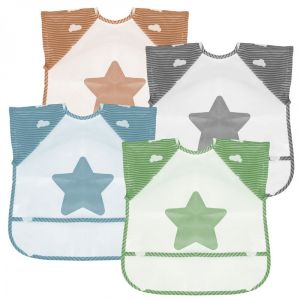 Monsieur B&eacute;b&eacute; Lot de 4 bavoirs pour b&eacute;b&eacute; imperm&eacute;ables - Manches courtes