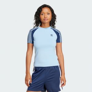 Adidas Original T-shirt Slim Manches Raglan 3 Bandes Adicolor, pointure X-Small - Taille X-Small