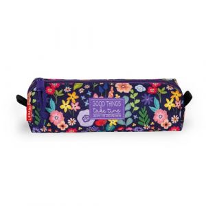 Legami My Pencil Case, Flowers, Fermeture à glissière, Plastique recyclé, résistant, spacieux, Pratique, Trousse d'école, Trousse de Bureau, 22 x 6 cm