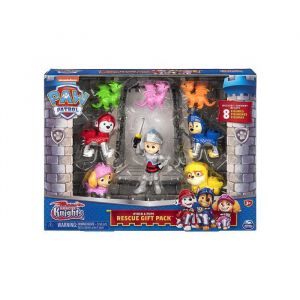 Coffret 8 figurines pat patrouille chevalier : ryder chiot marcus chase ruben stella et dragons - chien - personnages collector