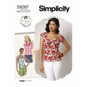 Simplicity Patron 9287 - Top Femme avec décolleté en cœur, boutonné au devant du 32 au 48 (FR) S9287.AX5 -