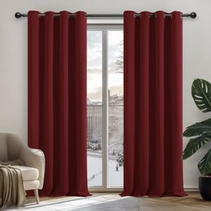 Deconovo - Rideaux Occultants Isolant Thermique Anti Froid, Rideaux pour Chambre Fille, Design Moderne à Oeillets, 135x240 cm (Largeur x Hauteur),