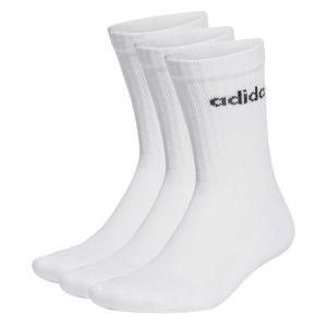 Adidas Linear Crew Cushioned 3 Pairs Chausettes hauteur mi-mollet, White/Black, XL