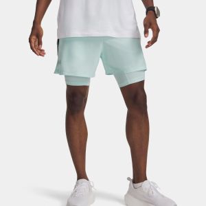 Under Armour Short Launch 5" 2-en-1 bleu pastel - M